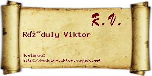 Ráduly Viktor névjegykártya